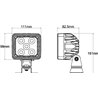 Lampa robocza LED, kwadratowa 60W 5600lm 10/30V z wtyczką Deutsch światło szerokokątne 20 LED Kramp