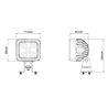 Lampa robocza LED z możliwością ściemniania, kwadratowa 60W 1820/5200lm 10/30V biała z wtyczką Deutsch, ultra szeroki strumień ś