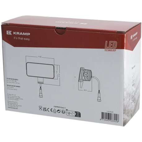 Lampa robocza LED, prostokątna 54W 4100lm 10/30V światło rozproszone 18 LED Kramp