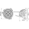 Lampa robocza LED, okrągła 40W 4800lm 10/30V z wtyczką Deutsch światło rozproszone 4 LED Kramp