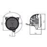 Lampa robocza LED, okrągła 40W 4800lm 10/30V z wtyczką Deutsch światło rozproszone 4 LED Kramp