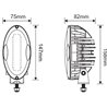 Lampa robocza LED, owalna 30W 2400lm z wtyczką Deutz, światło rozproszone 6 LED Kramp