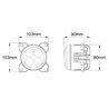 Lampa robocza LED, okrągła 40W 4000lm 10/30V Ø 90 mm z wtyczką H11/Deutsch, światło skupione 4 LED Kramp