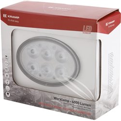 Lampa robocza LED, owalna 60W 6000lm 12-60V światło rozproszone 6 LED Kramp