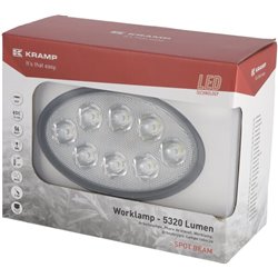 Lampa robocza LED, owalna 56W 5320 lm 10/30V 160x129x68 mm z wtyczką Deutsch, światło skupione 10 LED