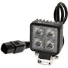 Lampa robocza LED, kwadratowa 12W 1200lm 12/24V, biała, 53.7x75.5x32.3 mm światło rozproszone z wtyczką Deutsch, 8 LED