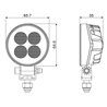 Lampa robocza LED, okrągła 12W 1200lm 12/24V, biała, 65.7x85.8x35 mm światło rozproszone z wtyczką Deutsch, 8 LED