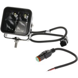 Lampa robocza LED, kwadratowa 40W 4800lm 12/24V, biała, 81x82.5x67.5 mm światło skupione z wtyczką Deutsch, 4 LED