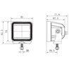 Lampa robocza LED, kwadratowa 40W 4800lm 12/24V, biała, 81x82.5x67.5 mm światło rozproszone z wtyczką Deutsch, 4 LED