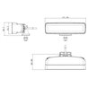 Lampa robocza LED, prostokątna 30W 2880lm 12/24V, biała/pomarańczowa, 157x49.7x60 mm światło rozproszone z wtyczką Deutsch, 6 LE