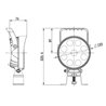 Lampa robocza LED, okrągła, 54W 5100 lm 12/24V Ø 133x75 mm z wtyczką Deutsch, światło rozproszone 9 LED z uchwytem + przełącznik
