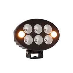 Lampa robocza + lampa ostrzegawcza pomarańczowa LED, owalna 36W 3500lm 12/24V 155x105x58 mm światło rozproszone, 6+2 LED, Black 
