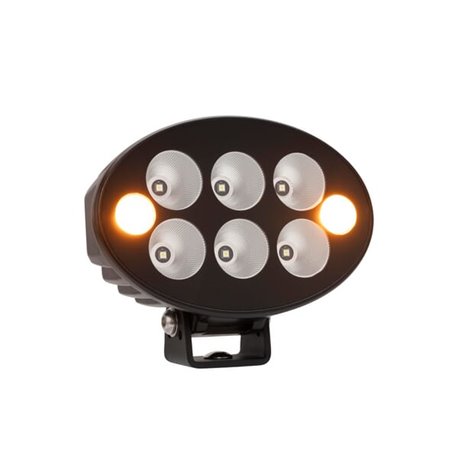 Lampa robocza + lampa ostrzegawcza pomarańczowa LED, owalna 36W 3500lm 12/24V 155x105x58 mm światło rozproszone, 6+2 LED, Black 