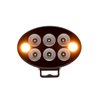 Lampa robocza + lampa ostrzegawcza pomarańczowa LED, owalna 36W 3500lm 12/24V 155x105x58 mm światło rozproszone, 6+2 LED, Black 