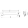 Lampa robocza długa LED, 120W 10080lm prostokątna, 12/24V, biała/pomarańczowa, 357x70x67 mm z wtyczką Deutsch, Combo, prosta, 24