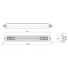Lampa robocza długa LED, 200W 16800lm prostokątna, 12/24V, biała/pomarańczowa, 561x70x67 mm z wtyczką Deutsch, Combo, prosta, 40