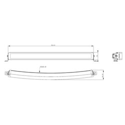 Lampa robocza długa LED, 300W 25200lm prostokątna, 12/24V, biała/pomarańczowa, 814.9x70x78.6 mm z wtyczką Deutsch, Combo, łukowa
