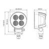 Lampa robocza LED, okrągła 24W 2556lm 12/24V, biała, 83.9x99.5x59 mm światło rozproszone z wtyczką Deutsch, 4 LED