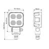 Lampa robocza LED, kwadratowa 40W 2650lm 12/24V, biała, 70.1x126.6x49.7 mm światło rozproszone z wtyczką Deutsch, 8 LED