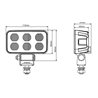 Lampa robocza LED, prostokątna 60W 4630lm 12/24V, biała, 115x65x47 mm światło rozproszone z wtyczką Deutsch, 12 LED