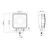 Lampa robocza LED, kwadratowa 24W 2000lm, biała, 107x52x136 mm światło rozproszone, Kramp (op. 10 szt.)