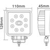 Lampa robocza LED, kwadratowa 24W 2000lm, biała, 107x52x136 mm światło skupione, Kramp