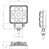 Lampa robocza LED, prostokątna 27W 2376lm, biała, 107x38.8x136 mm światło rozproszone, Kramp