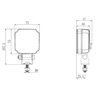 Lampa robocza LED, kwadratowa 20W 3000lm, biała, 75x47x107.5 mm z wtyczką Deutsch 2-pin, światło rozproszone, Kramp