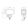 Lampa robocza LED, owalna 20W 3000lm, biała, 100x54x93 mm z wtyczką Deutsch 2-pin, światło rozproszone, Kramp