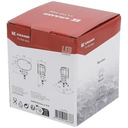 Lampa robocza LED, owalna 20W 3000lm, biała, 100x54x93 mm z wtyczką Deutsch 2-pin, światło rozproszone, Kramp (op. 10 szt.)