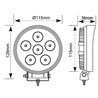 Lampa robocza LED, okrągła 27W 3420lm, biała, 100x48.5x120 mm z wtyczką Deutsch 2-pin, światło rozproszone, Kramp