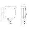 Lampa robocza LED, kwadratowa 27W 3420lm, biała, 96.5x48.5x124.5 mm z wtyczką Deutsch 2-pin, światło rozproszone, Kramp