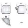 Reflektor roboczy halogenowy, narożny, prawy, 12V 50W kwadratowy, biały 123x115x121 mm wtyczka PGJ13, Wesem