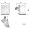 Reflektor roboczy halogenowy, narożny, lewy, 12V 50W kwadratowy, biały 98x110x111 mm wtyczka PGJ13, Wesem