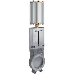 Zasuwy płytowe 6" st.nier. + Cylindry pneumatyczne