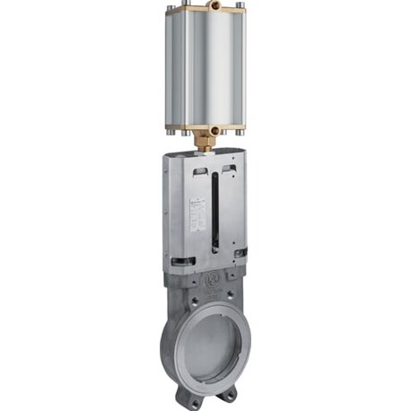 Zasuwy płytowe 6" st.nier. + Cylindry pneumatyczne