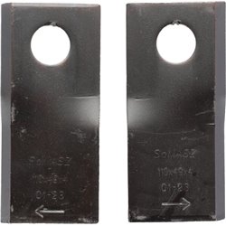 Zestaw noży kosiarki, 110x49x4 mm 6 lewych i 6 prawych
