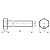 Śruba M5x50 kl.8.8, SW8 cały gwint, ocynk (szt) M5x0,80x50