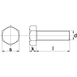 Śruba M6x70 kl.8.8, SW10 cały gwint, ocynk (szt) M6x1,00x70