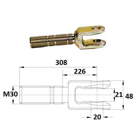Widełki ASST-B L-308mm fi20 Walterscheid 8435194023030