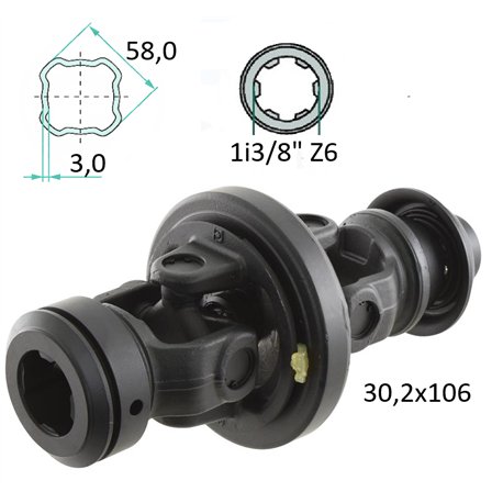  Przegub szerokokątny S8, 1i3/8” Z6 Profil wew. 58x3 4T serii S8 SFT-30,2x122