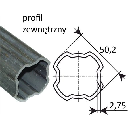 Rura zew. 4T 50,2x2,75 S4/S5, 1m  Std. B&P