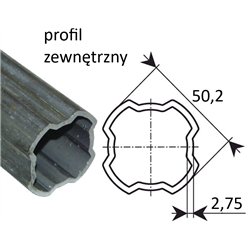 Rura zew. 4T 50,2x2,75 S4/S5, 1m  Std. B&P