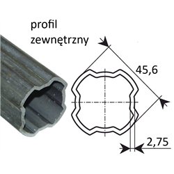 122053000R06 Rura zew. 3000mm D1= 45,60 T1= 2,75 - S2 Bondioli & Pavesi