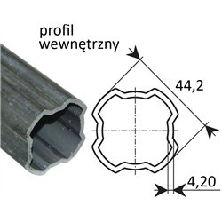 122523000R06 Rura wew. 3000mm D2= 44,20 T2= 4,20 - S5 Bondioli & Pavesi