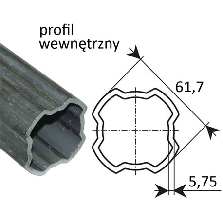 Rura wew. 4T 61,7x5,75 SH/S0, 3m Std. B&P