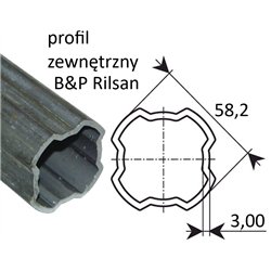 Rura zew. 4T 58,2x3,00 H7/S8 3m, B&P Rilsan SFT