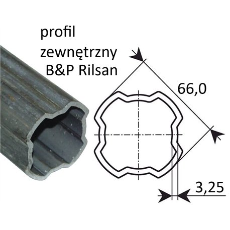Rura zew. 4T 66,0x3,25 S9/H8 3m, B&P Rilsan SFT