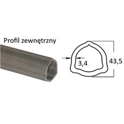 B&P 125083000R06 Rura trójkątna zew. 43,5x3,40 -  G3/-3, 3m STD. Bondioli Pavesi