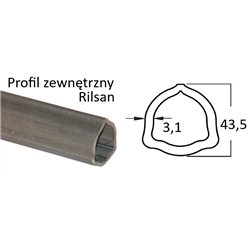 Rura trójkątna zew. 43,5x3,1 - 4, 1m, B&P Rilsan